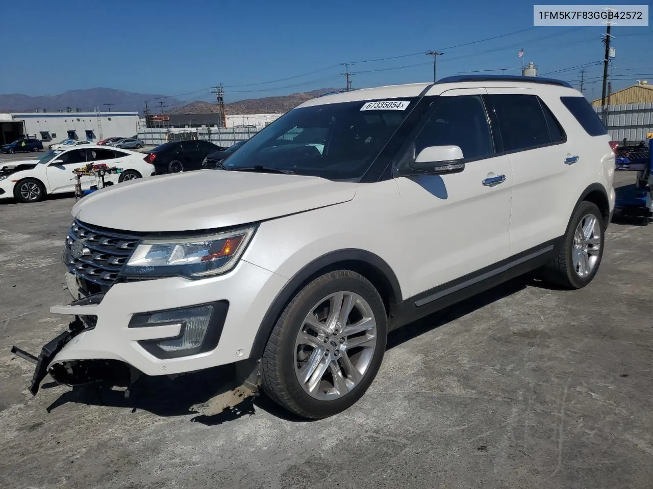 2016 Ford Explorer Limited VIN: 1FM5K7F83GGB42572 Lot: 67335054