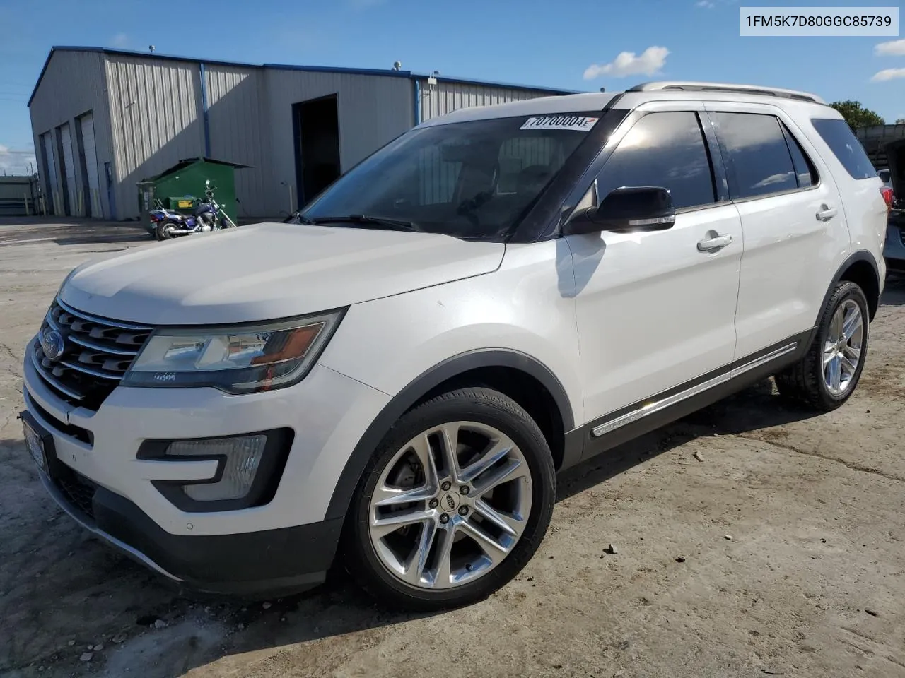 2016 Ford Explorer Xlt VIN: 1FM5K7D80GGC85739 Lot: 70700004