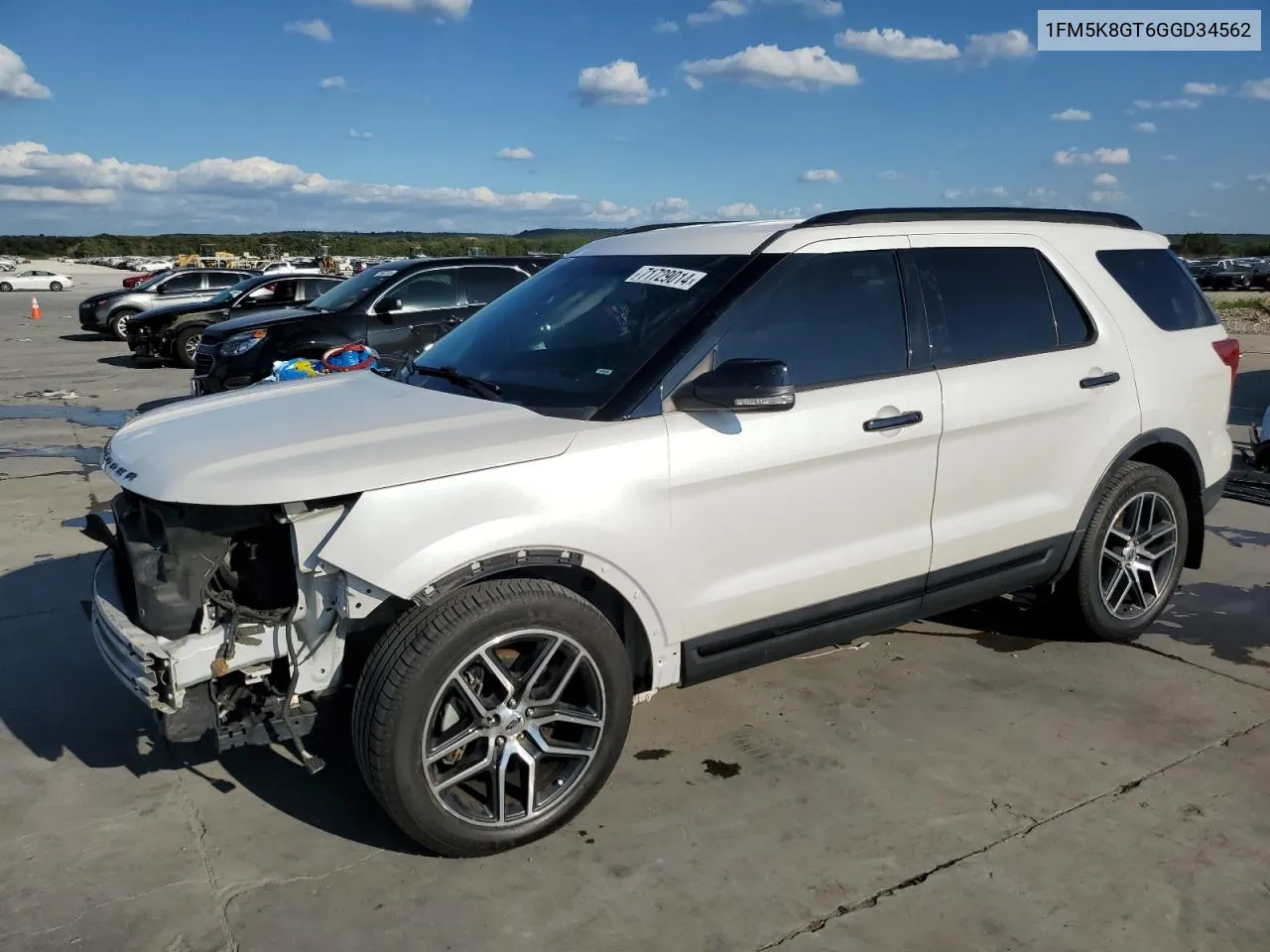 2016 Ford Explorer Sport VIN: 1FM5K8GT6GGD34562 Lot: 71729014