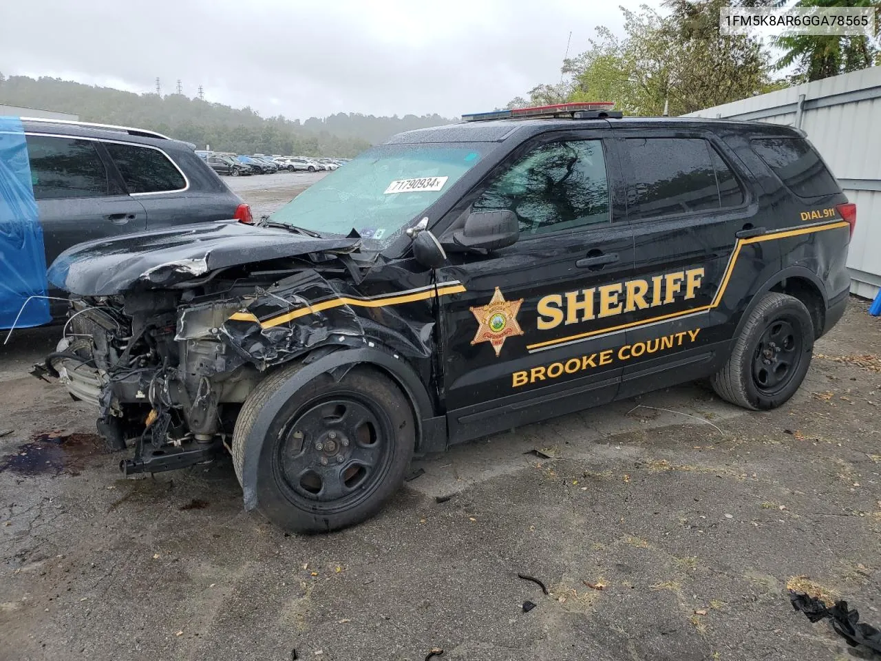 1FM5K8AR6GGA78565 2016 Ford Explorer Police Interceptor