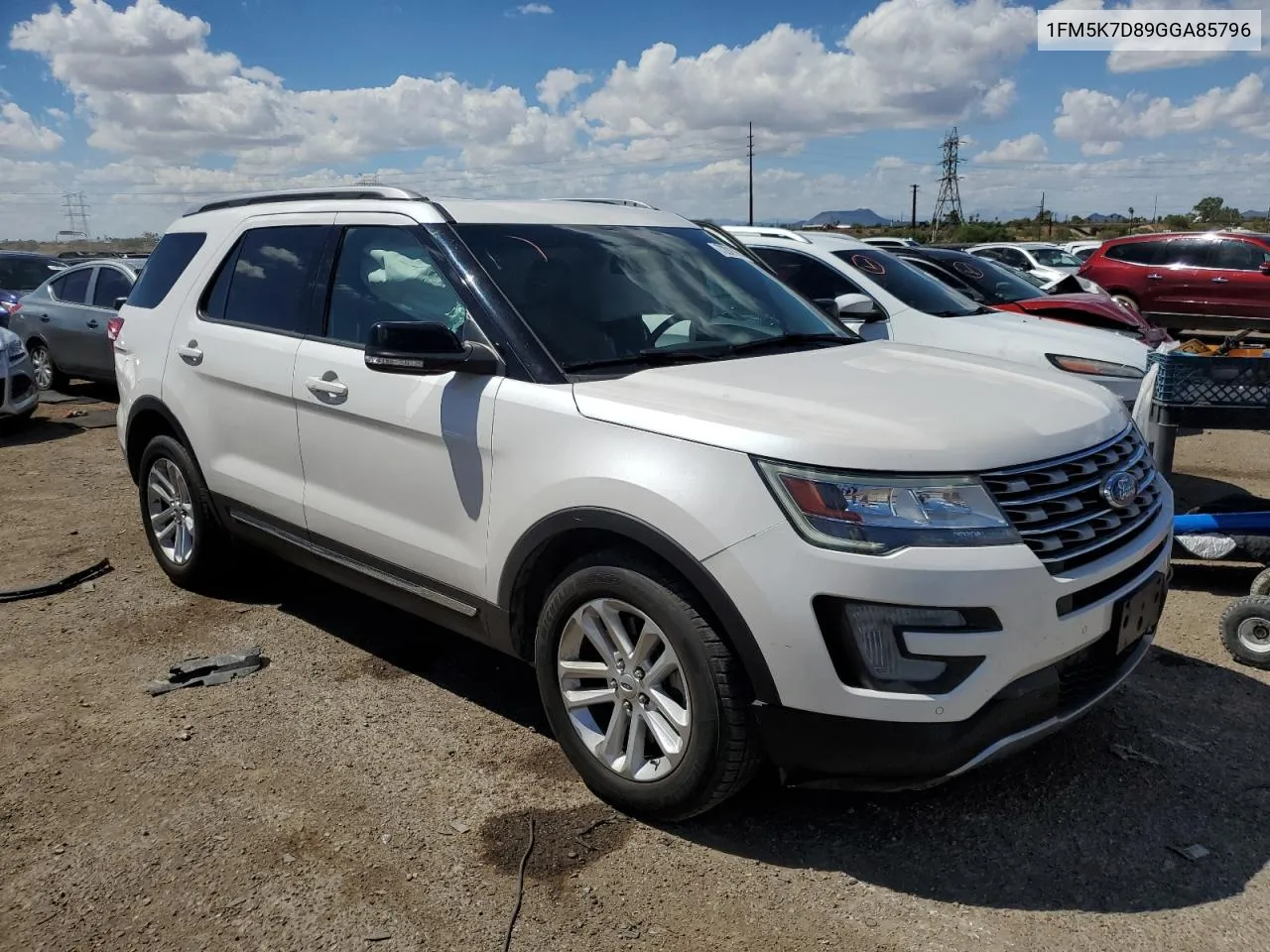 2016 Ford Explorer Xlt VIN: 1FM5K7D89GGA85796 Lot: 72028054