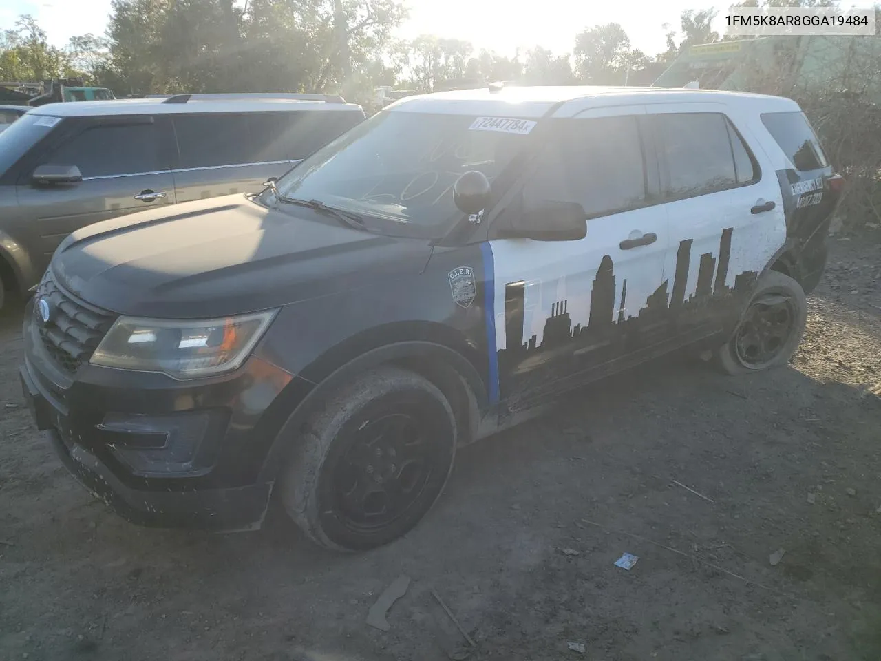 2016 Ford Explorer Police Interceptor VIN: 1FM5K8AR8GGA19484 Lot: 72447784