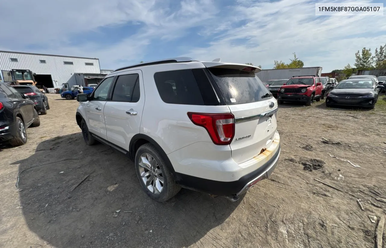 1FM5K8F87GGA05107 2016 Ford Explorer Limited