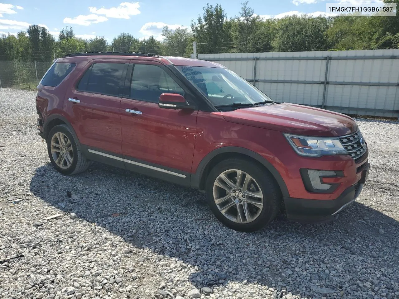 2016 Ford Explorer Limited VIN: 1FM5K7FH1GGB61587 Lot: 72784944