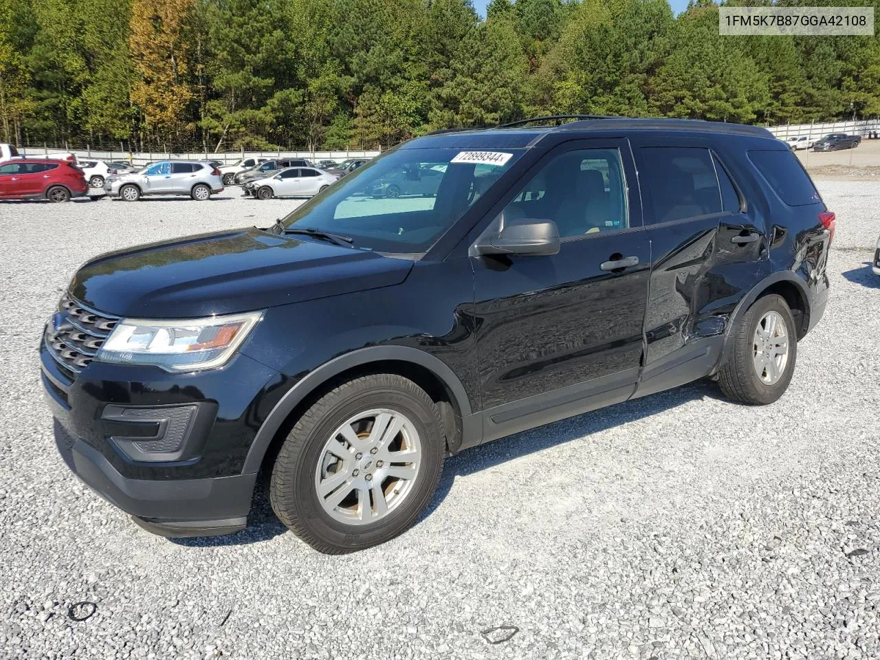 2016 Ford Explorer VIN: 1FM5K7B87GGA42108 Lot: 72899344