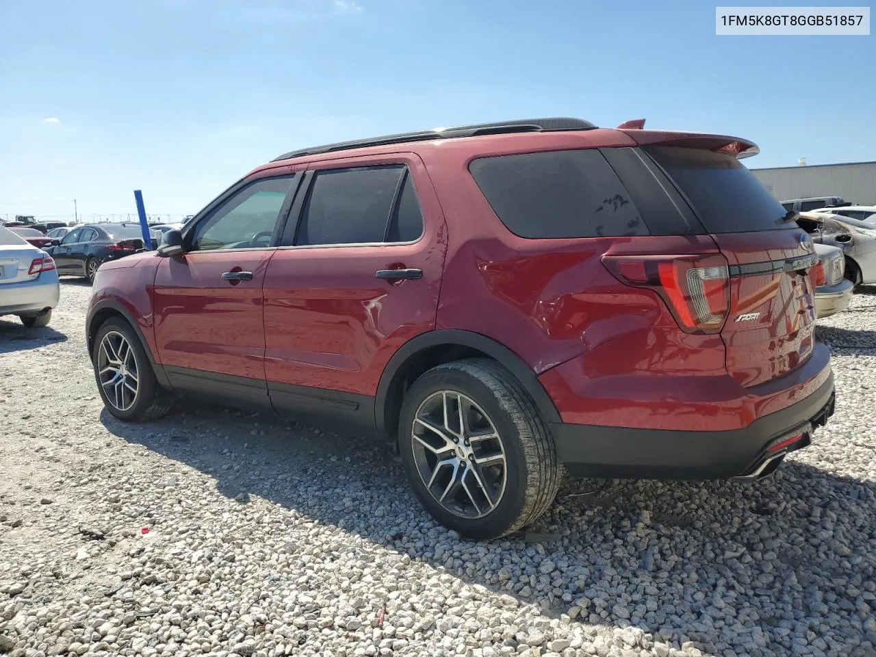 2016 Ford Explorer Sport VIN: 1FM5K8GT8GGB51857 Lot: 73507694