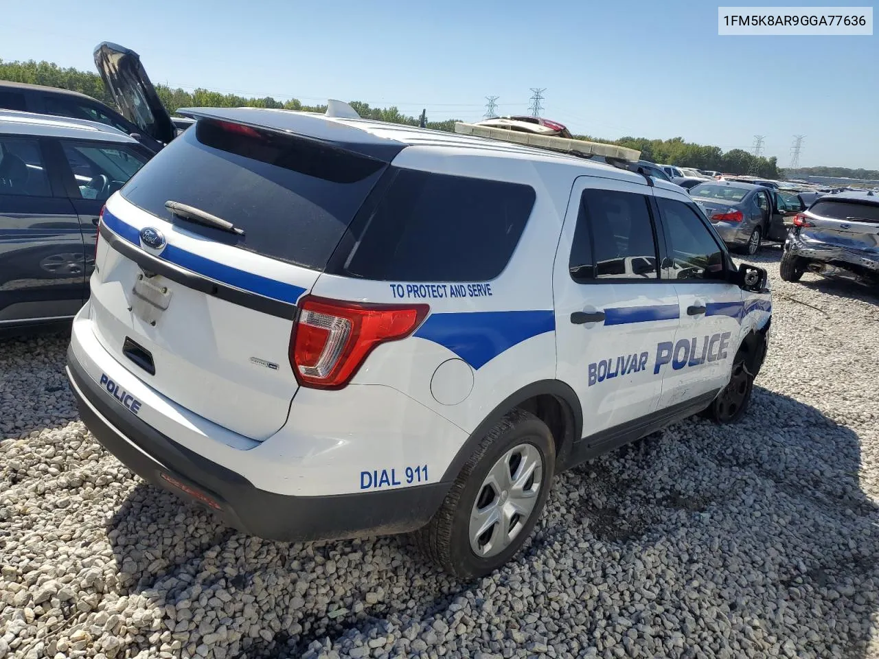 2016 Ford Explorer Police Interceptor VIN: 1FM5K8AR9GGA77636 Lot: 73545194