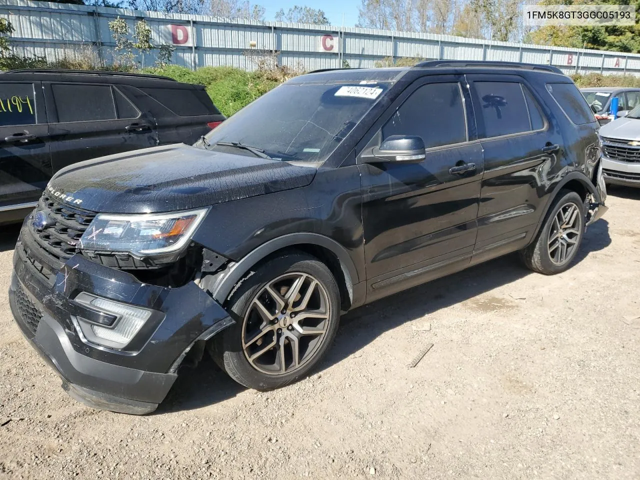 2016 Ford Explorer Sport VIN: 1FM5K8GT3GGC05193 Lot: 74062124