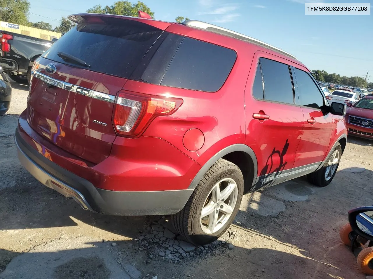 2016 Ford Explorer Xlt VIN: 1FM5K8D82GGB77208 Lot: 74194504