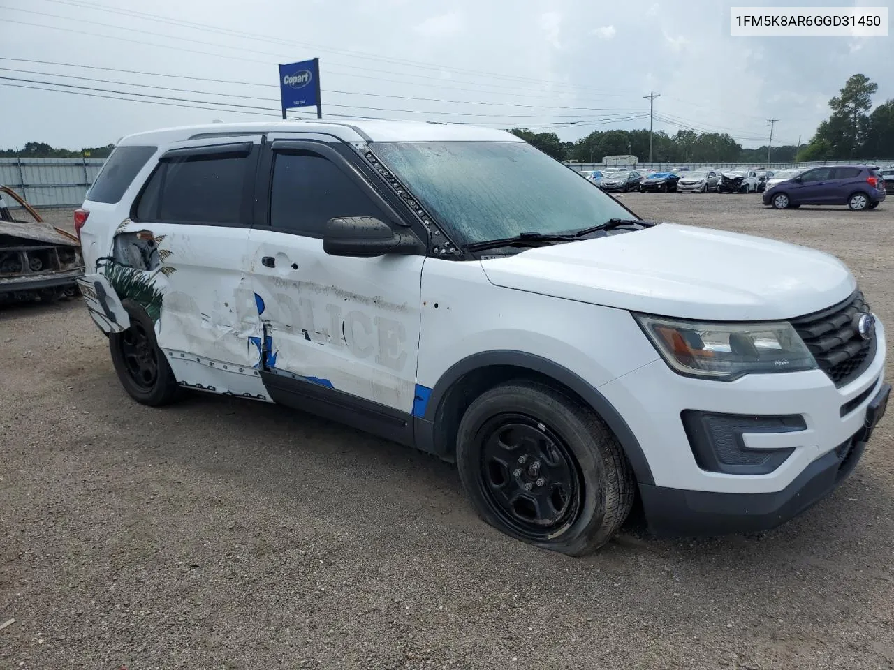 2016 Ford Explorer Police Interceptor VIN: 1FM5K8AR6GGD31450 Lot: 74237674