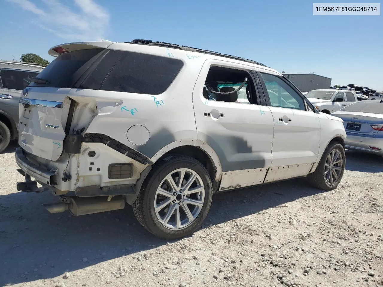 2016 Ford Explorer Limited VIN: 1FM5K7F81GGC48714 Lot: 74526844