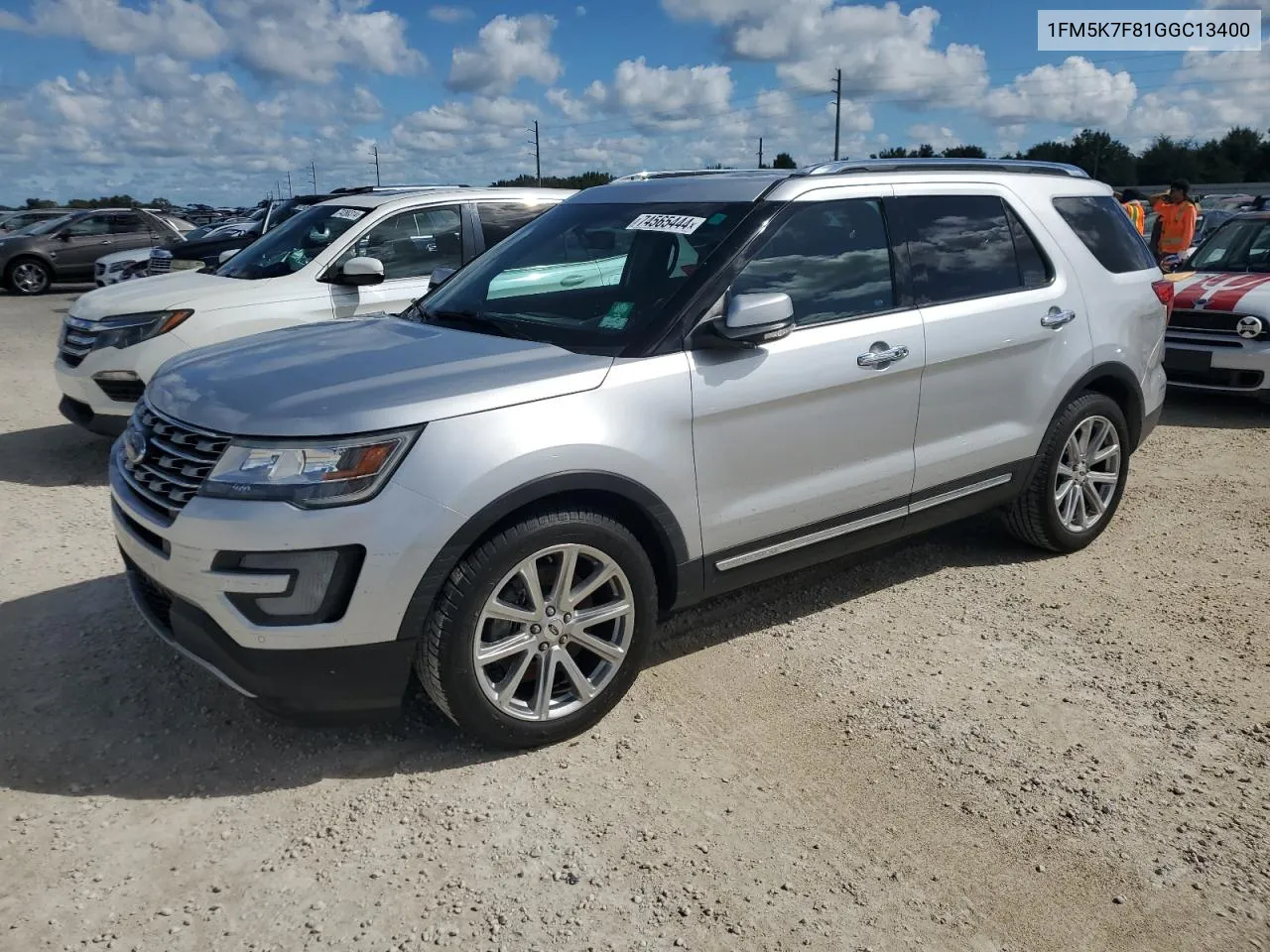 2016 Ford Explorer Limited VIN: 1FM5K7F81GGC13400 Lot: 74565444