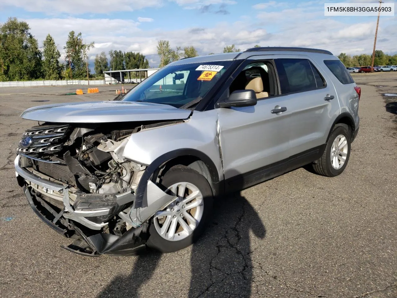 2016 Ford Explorer VIN: 1FM5K8BH3GGA56903 Lot: 74675314