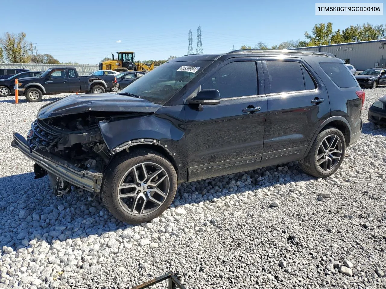 2016 Ford Explorer Sport VIN: 1FM5K8GT9GGD00406 Lot: 74936694