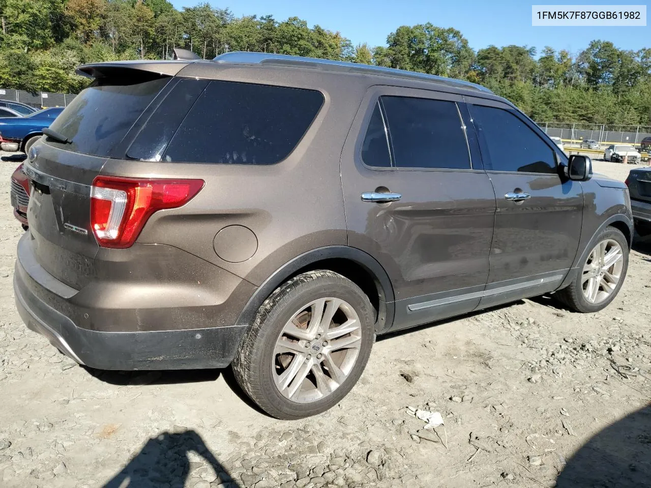 2016 Ford Explorer Limited VIN: 1FM5K7F87GGB61982 Lot: 74982424