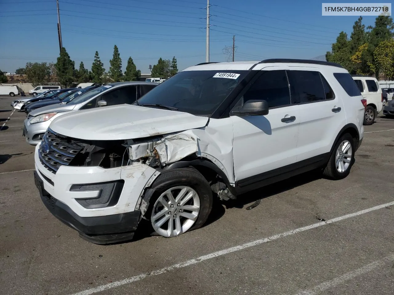 2016 Ford Explorer VIN: 1FM5K7BH4GGB72718 Lot: 74991944