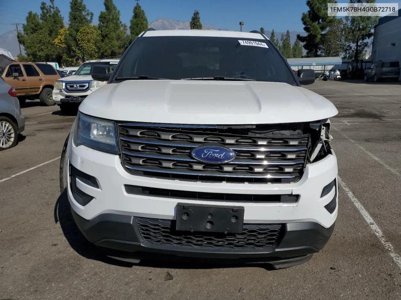 2016 Ford Explorer VIN: 1FM5K7BH4GGB72718 Lot: 74991944