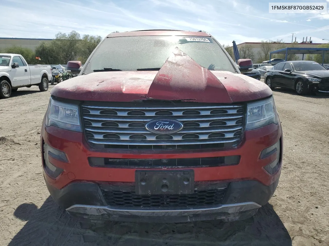 2016 Ford Explorer Limited VIN: 1FM5K8F87GGB52429 Lot: 75013704