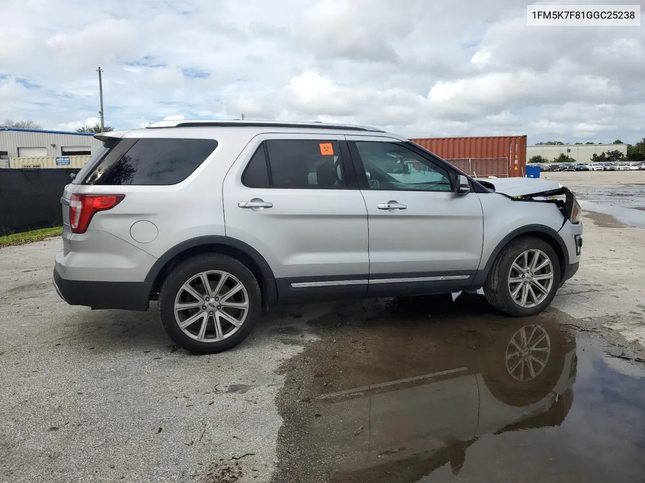 2016 Ford Explorer Limited VIN: 1FM5K7F81GGC25238 Lot: 75064894