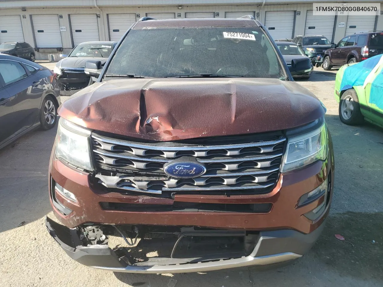 2016 Ford Explorer Xlt VIN: 1FM5K7D80GGB40670 Lot: 75271004