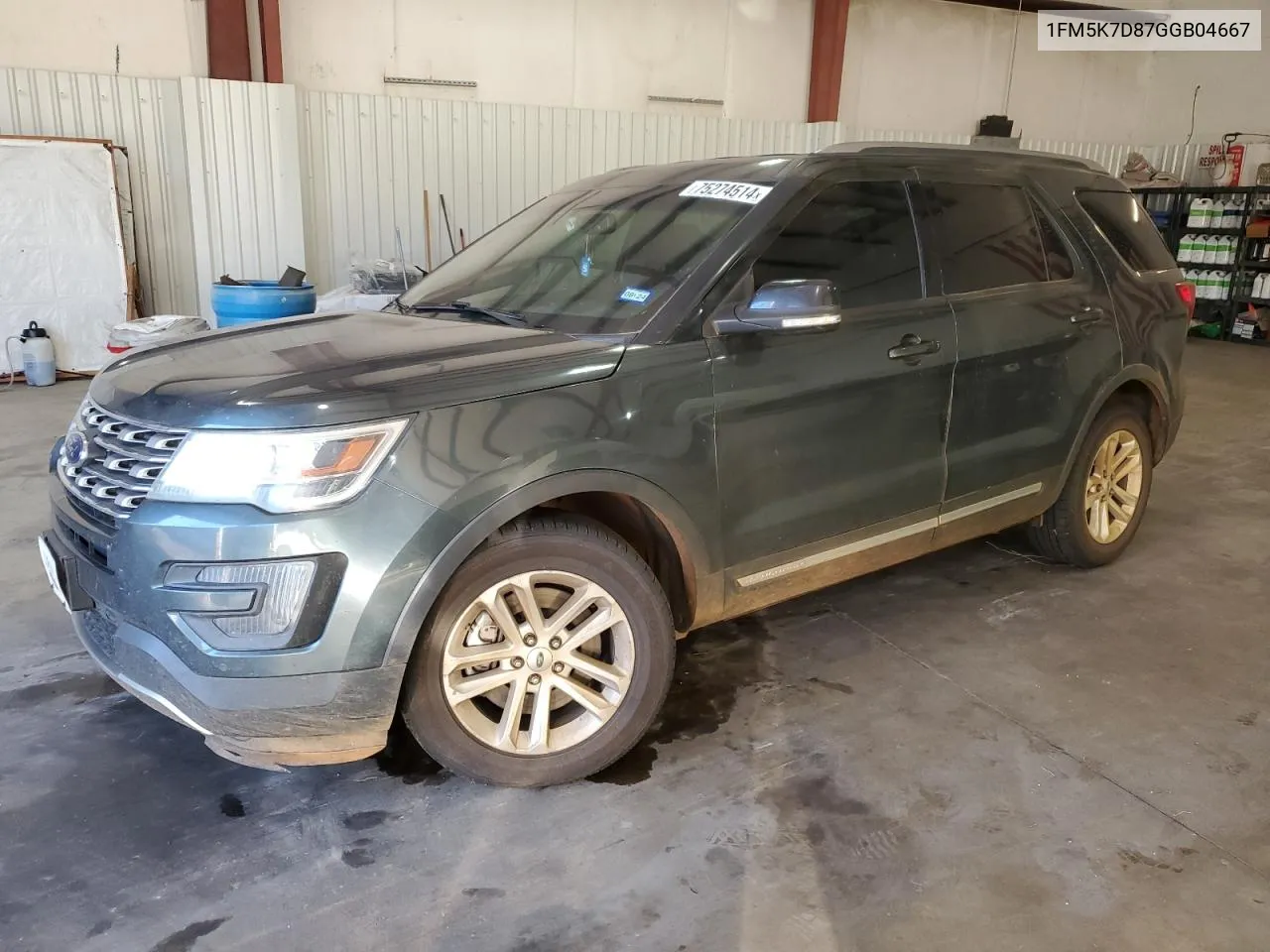 2016 Ford Explorer Xlt VIN: 1FM5K7D87GGB04667 Lot: 75274514