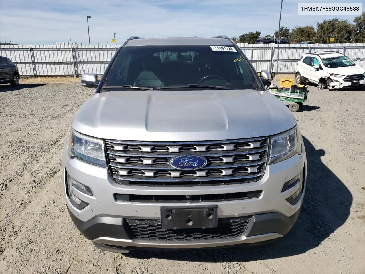 2016 Ford Explorer Limited VIN: 1FM5K7F88GGC48533 Lot: 75491734