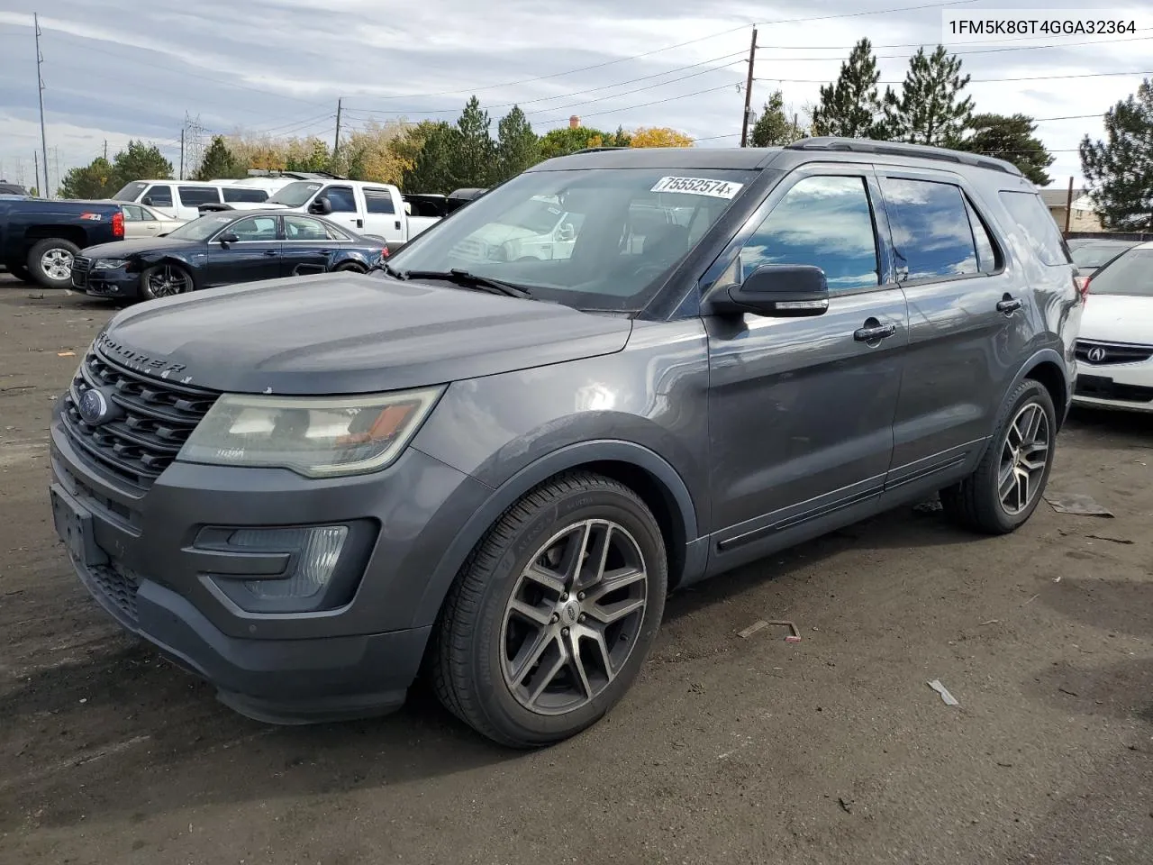 2016 Ford Explorer Sport VIN: 1FM5K8GT4GGA32364 Lot: 75552574