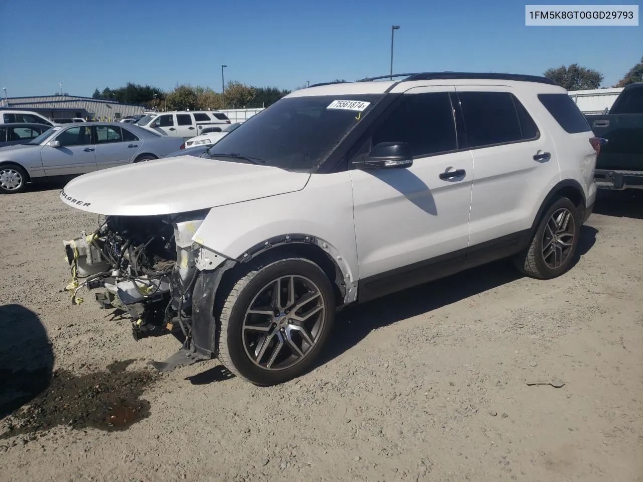 2016 Ford Explorer Sport VIN: 1FM5K8GT0GGD29793 Lot: 75561874