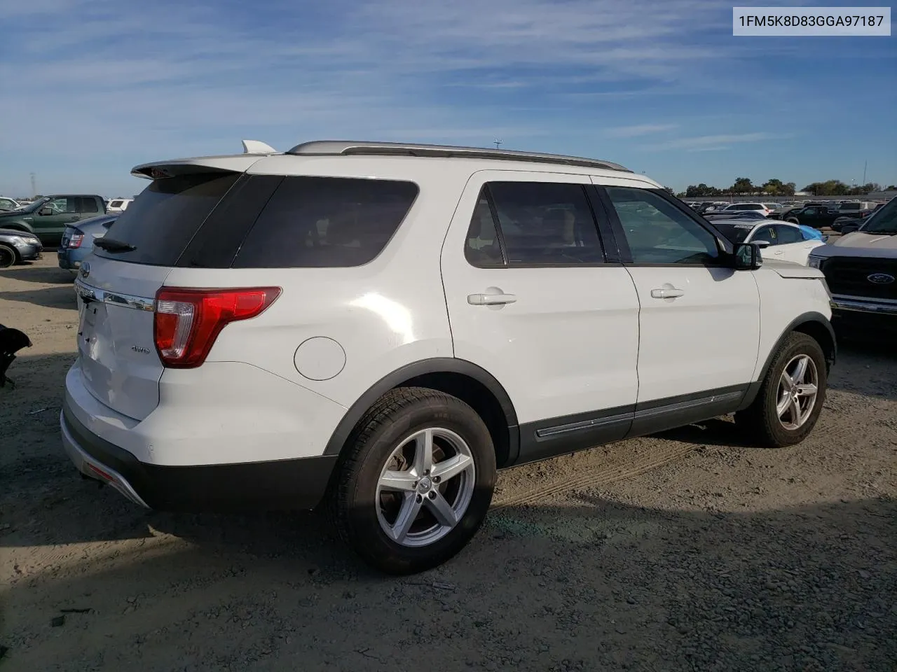 2016 Ford Explorer Xlt VIN: 1FM5K8D83GGA97187 Lot: 75743704