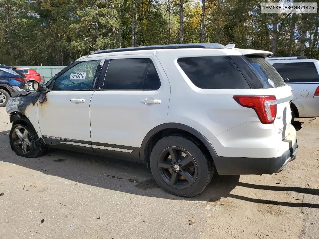 2016 Ford Explorer Xlt VIN: 1FM5K8D88GGB71476 Lot: 75745214