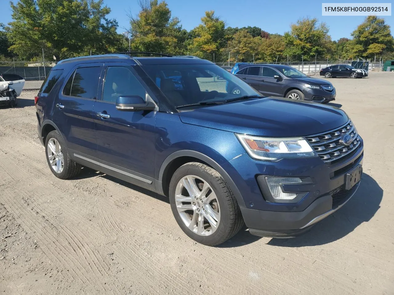 2016 Ford Explorer Limited VIN: 1FM5K8FH0GGB92514 Lot: 75849144