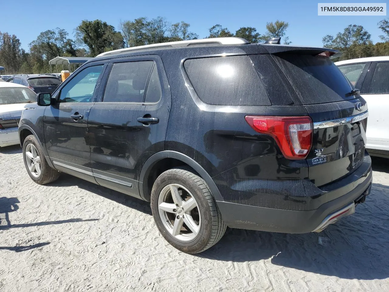 2016 Ford Explorer Xlt VIN: 1FM5K8D83GGA49592 Lot: 75860084