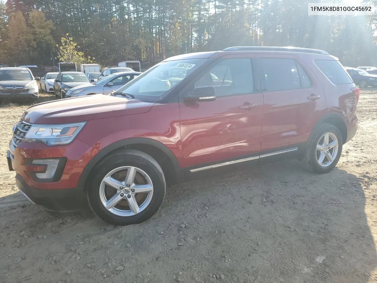 2016 Ford Explorer Xlt VIN: 1FM5K8D81GGC45692 Lot: 76061574