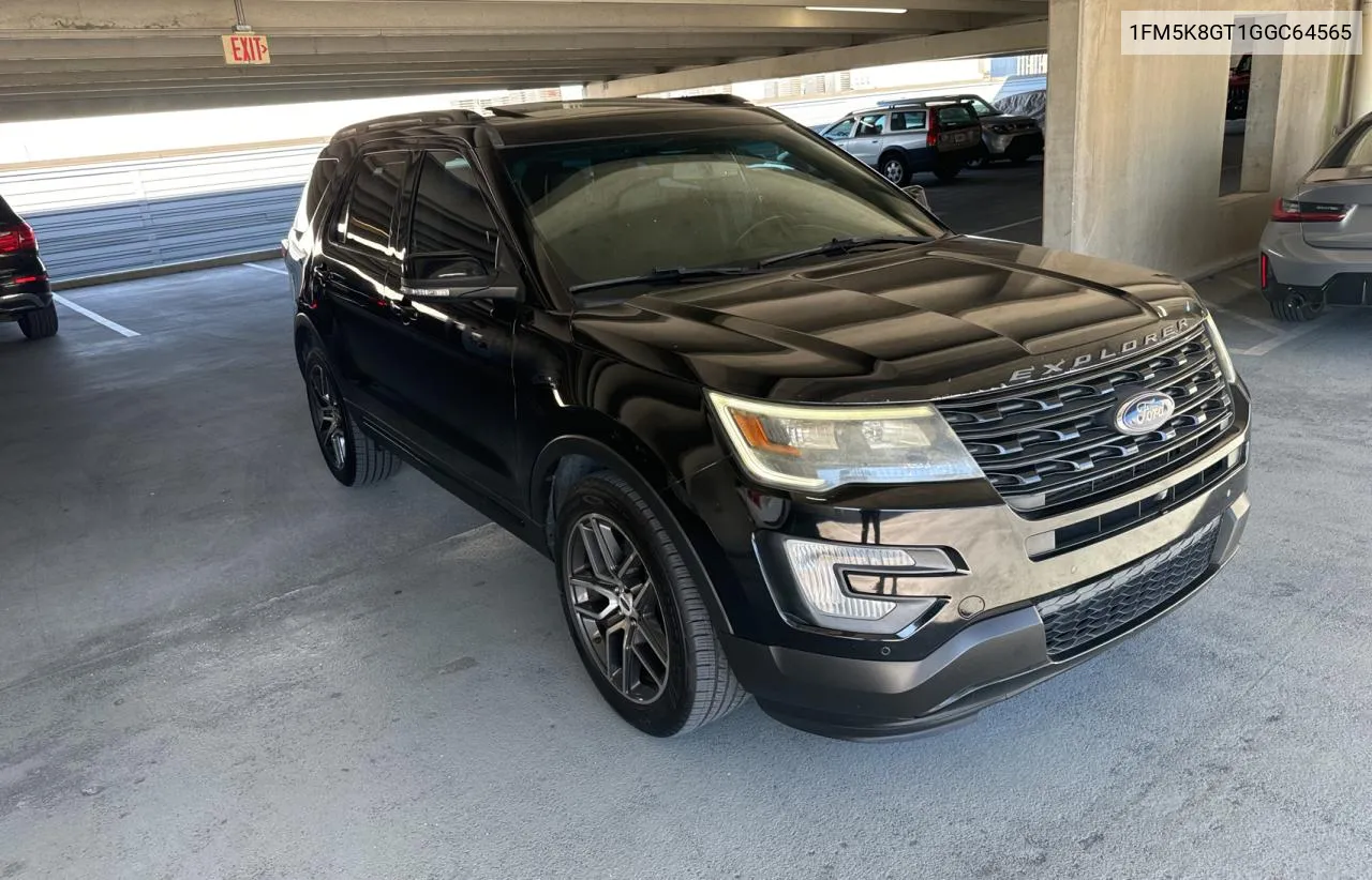 2016 Ford Explorer Sport VIN: 1FM5K8GT1GGC64565 Lot: 76106914