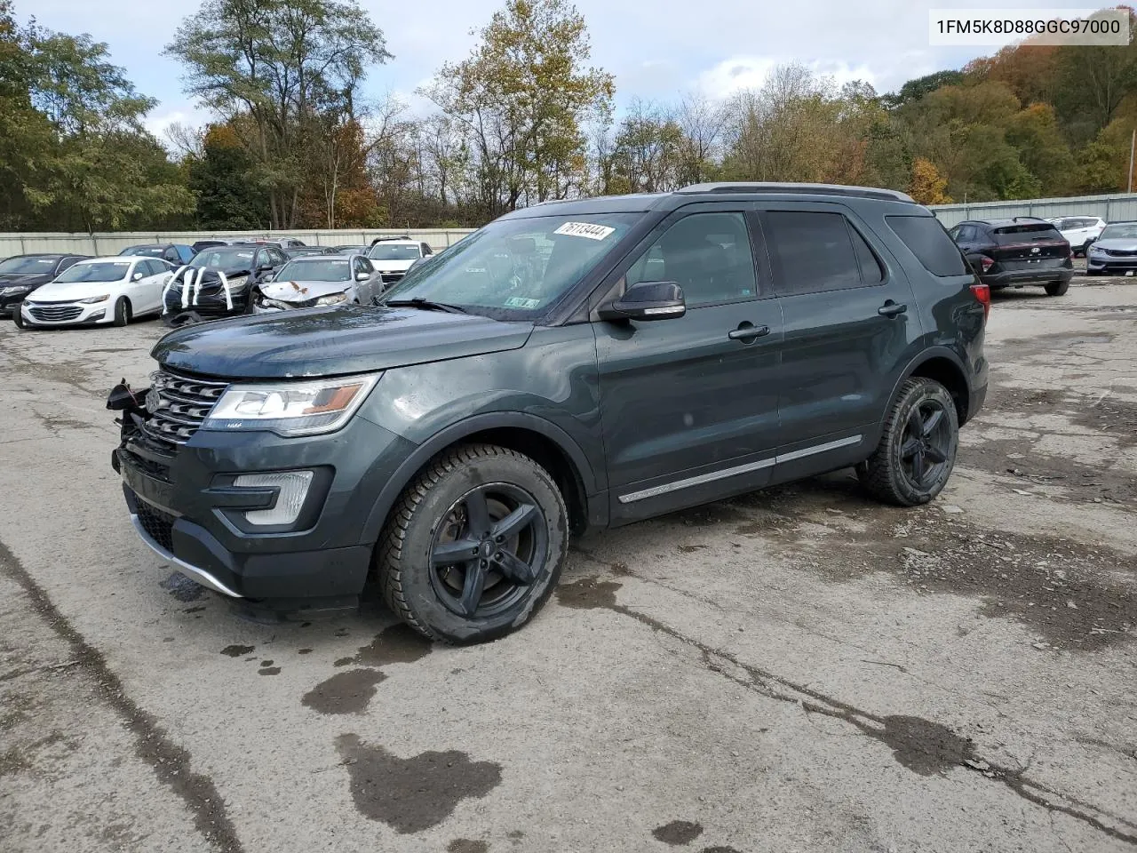 2016 Ford Explorer Xlt VIN: 1FM5K8D88GGC97000 Lot: 76113444