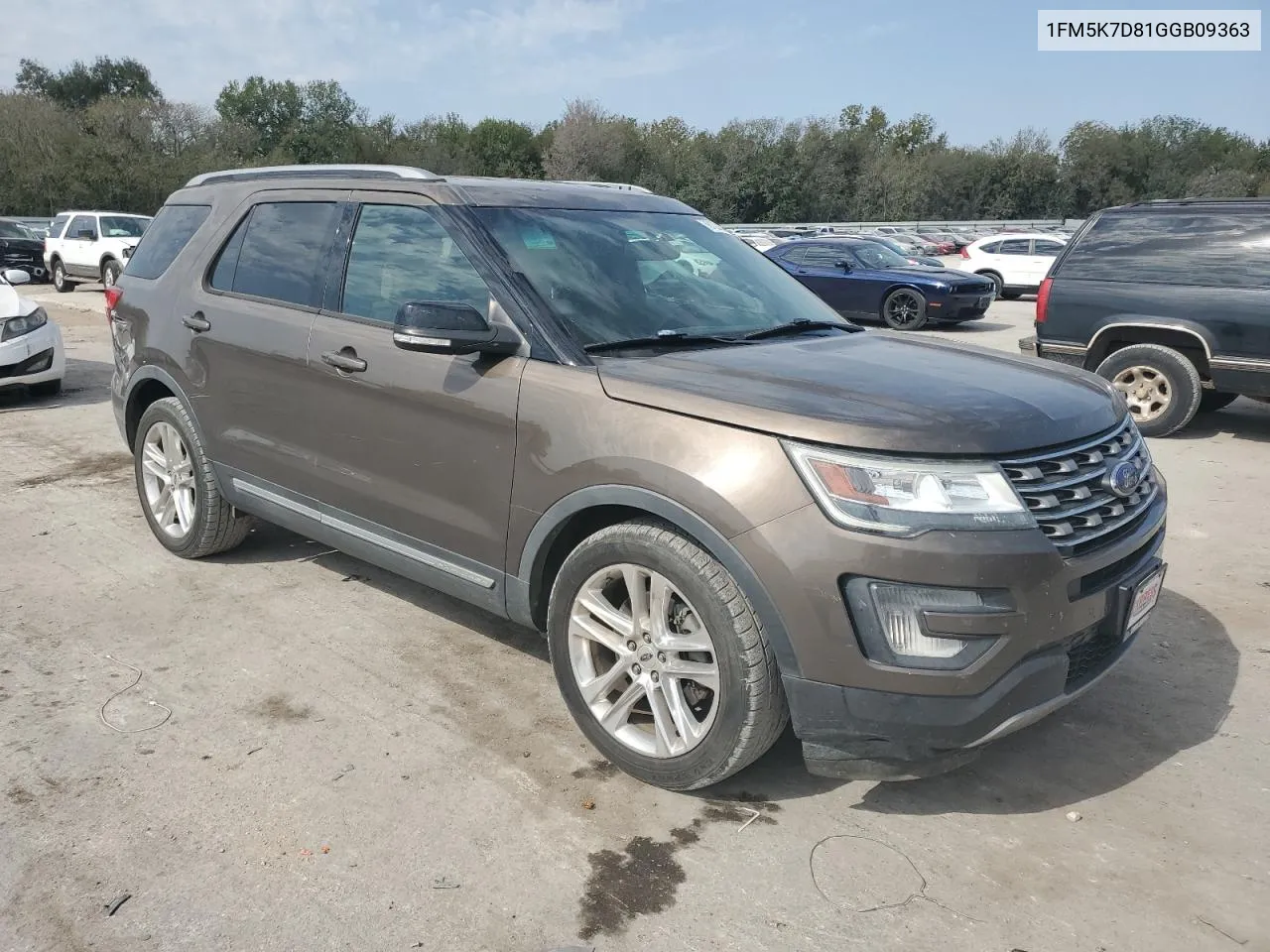 2016 Ford Explorer Xlt VIN: 1FM5K7D81GGB09363 Lot: 76123824