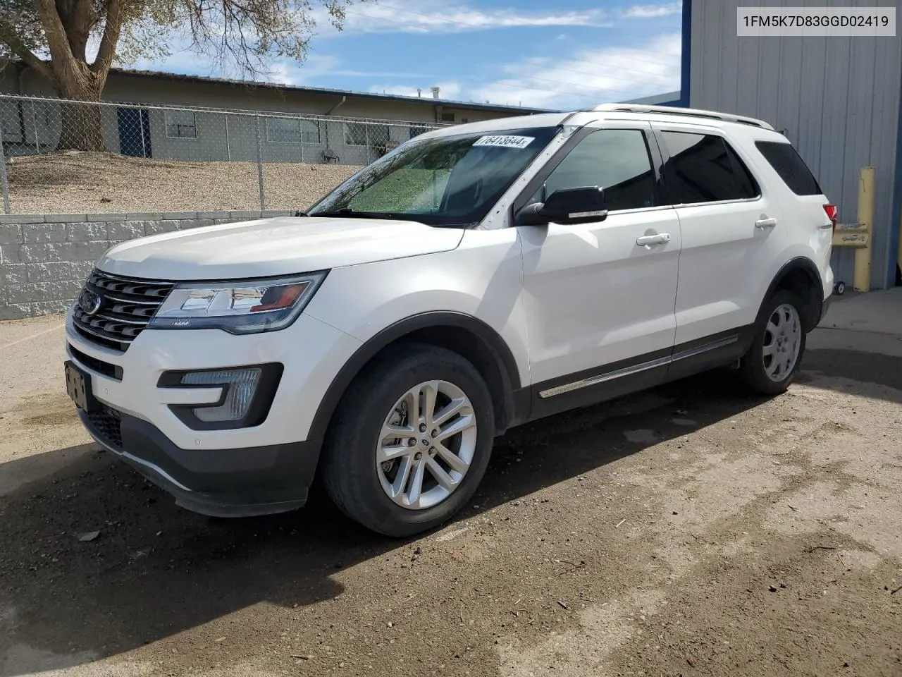 2016 Ford Explorer Xlt VIN: 1FM5K7D83GGD02419 Lot: 76413644