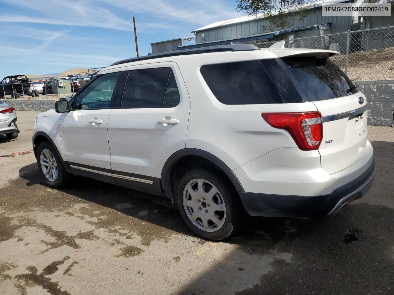 2016 Ford Explorer Xlt VIN: 1FM5K7D83GGD02419 Lot: 76413644