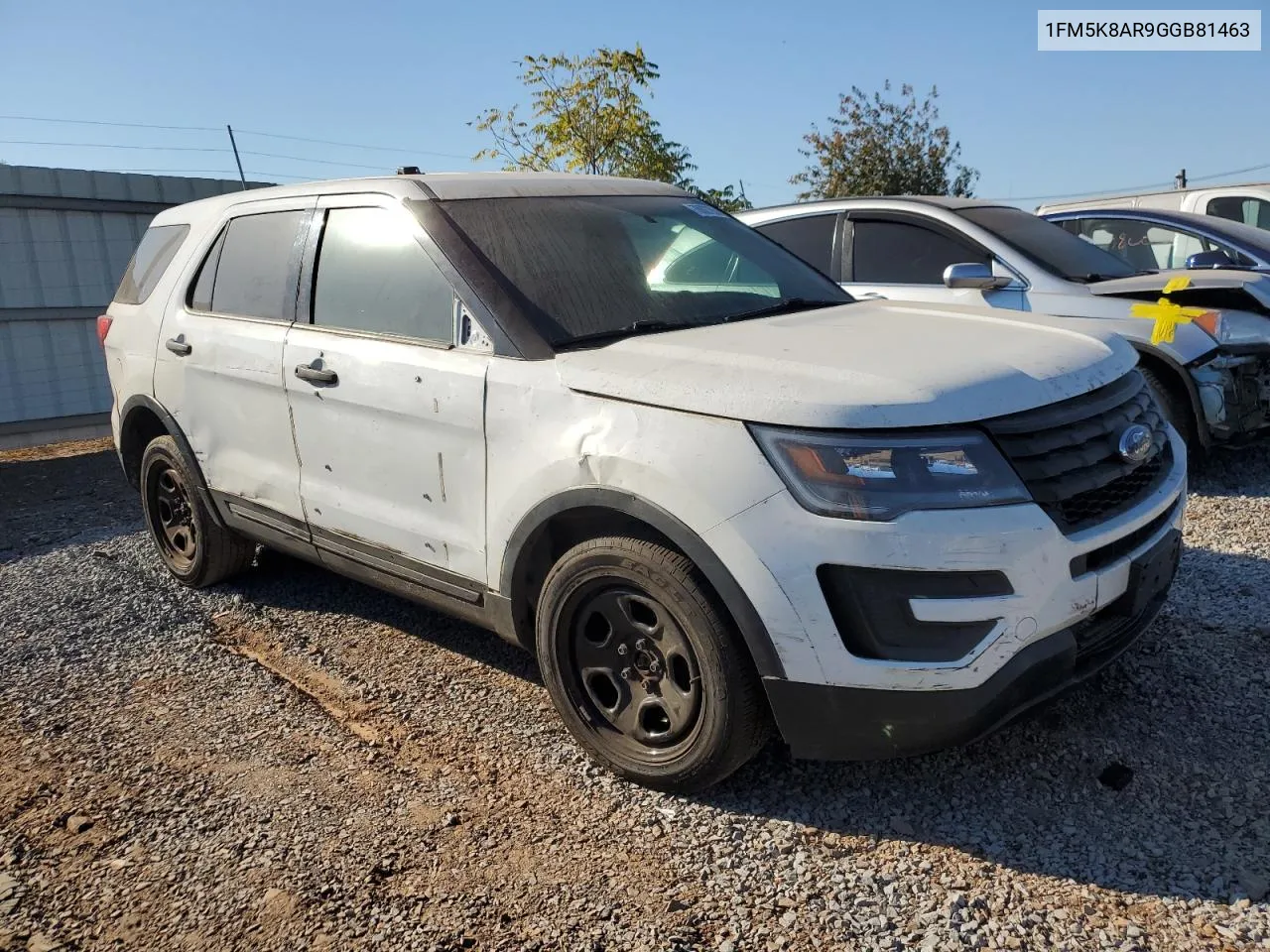 2016 Ford Explorer Police Interceptor VIN: 1FM5K8AR9GGB81463 Lot: 76627934