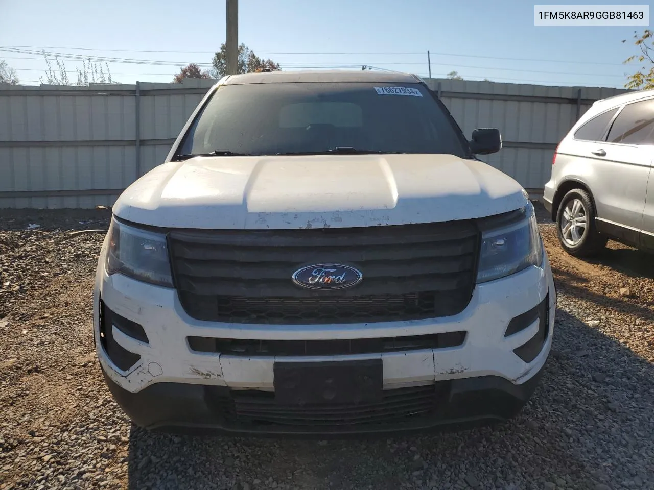 2016 Ford Explorer Police Interceptor VIN: 1FM5K8AR9GGB81463 Lot: 76627934