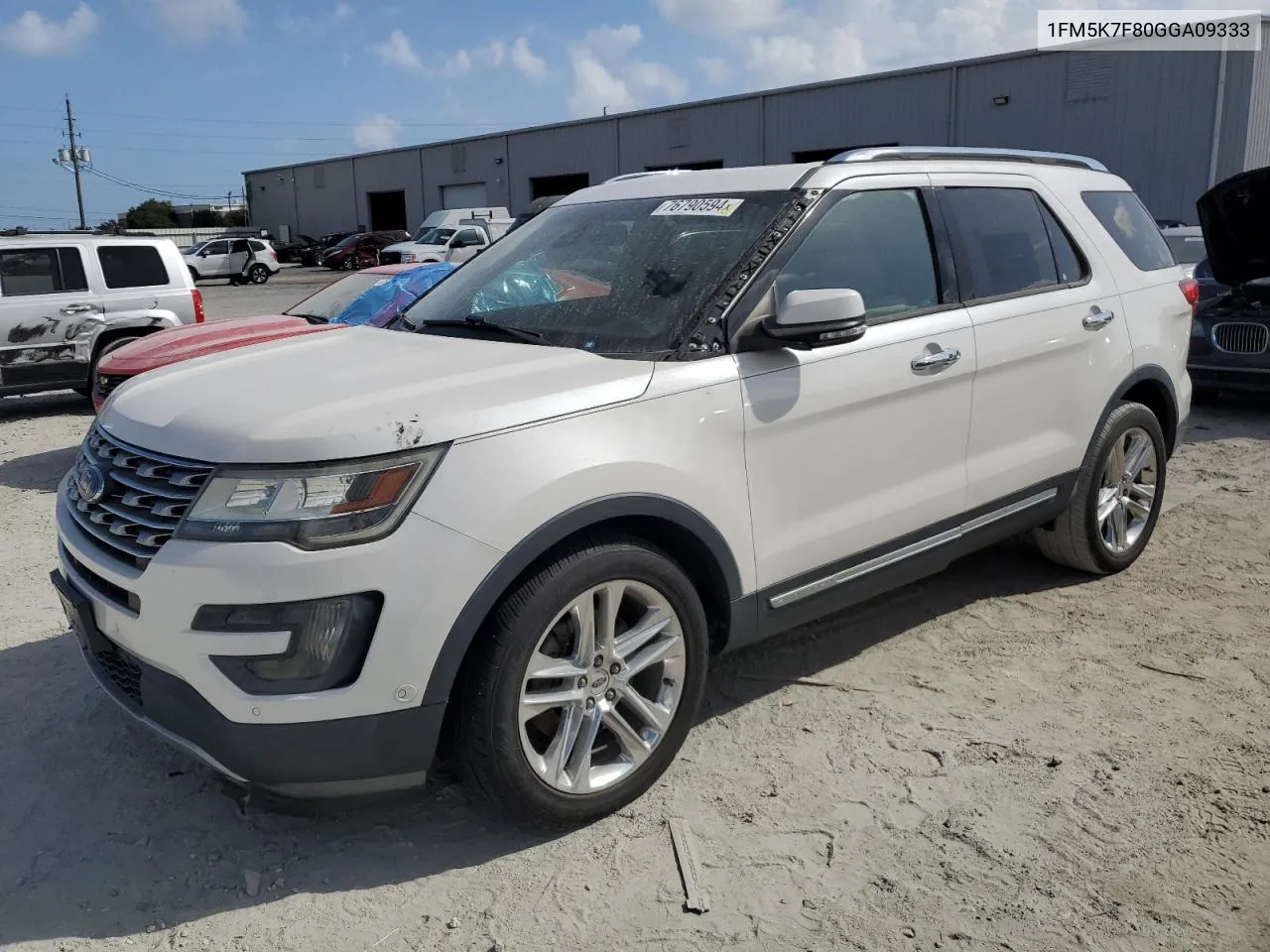 2016 Ford Explorer Limited VIN: 1FM5K7F80GGA09333 Lot: 76790594