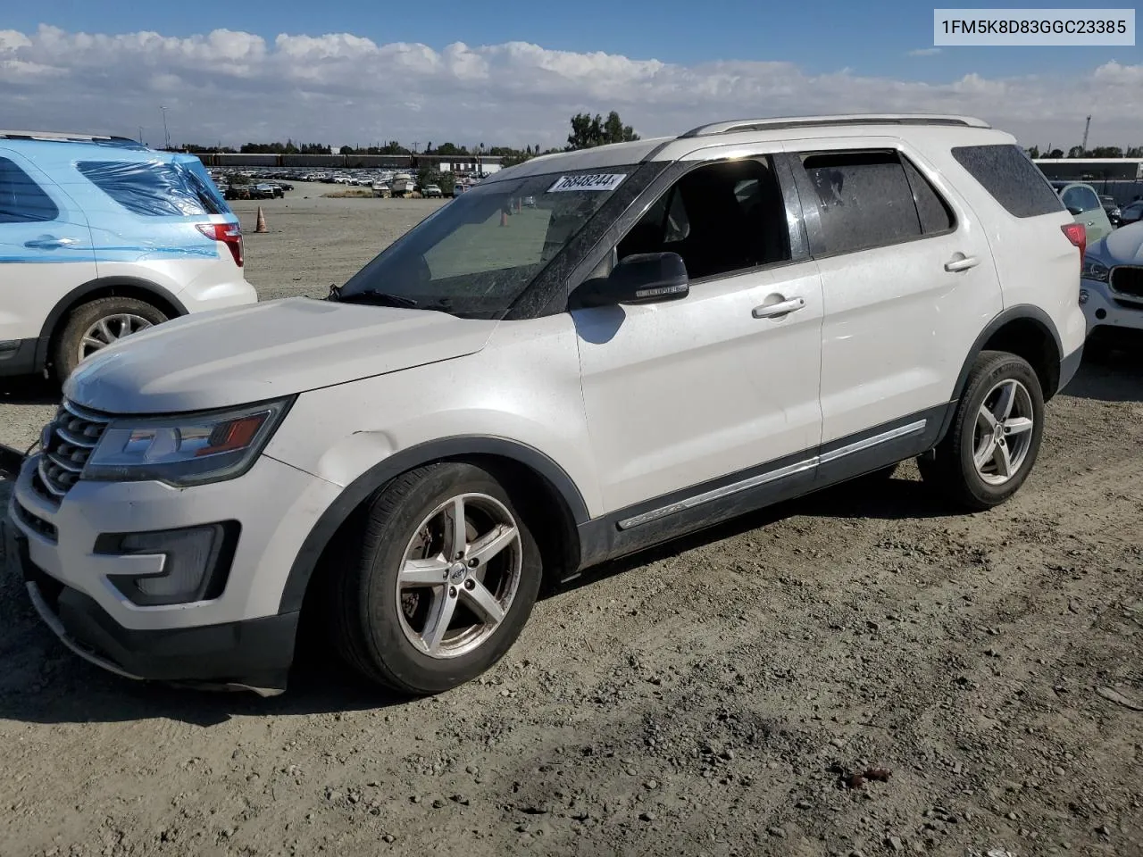 2016 Ford Explorer Xlt VIN: 1FM5K8D83GGC23385 Lot: 76848244