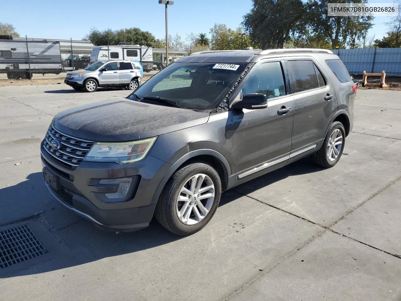 2016 Ford Explorer Xlt VIN: 1FM5K7D81GGB26826 Lot: 77217744