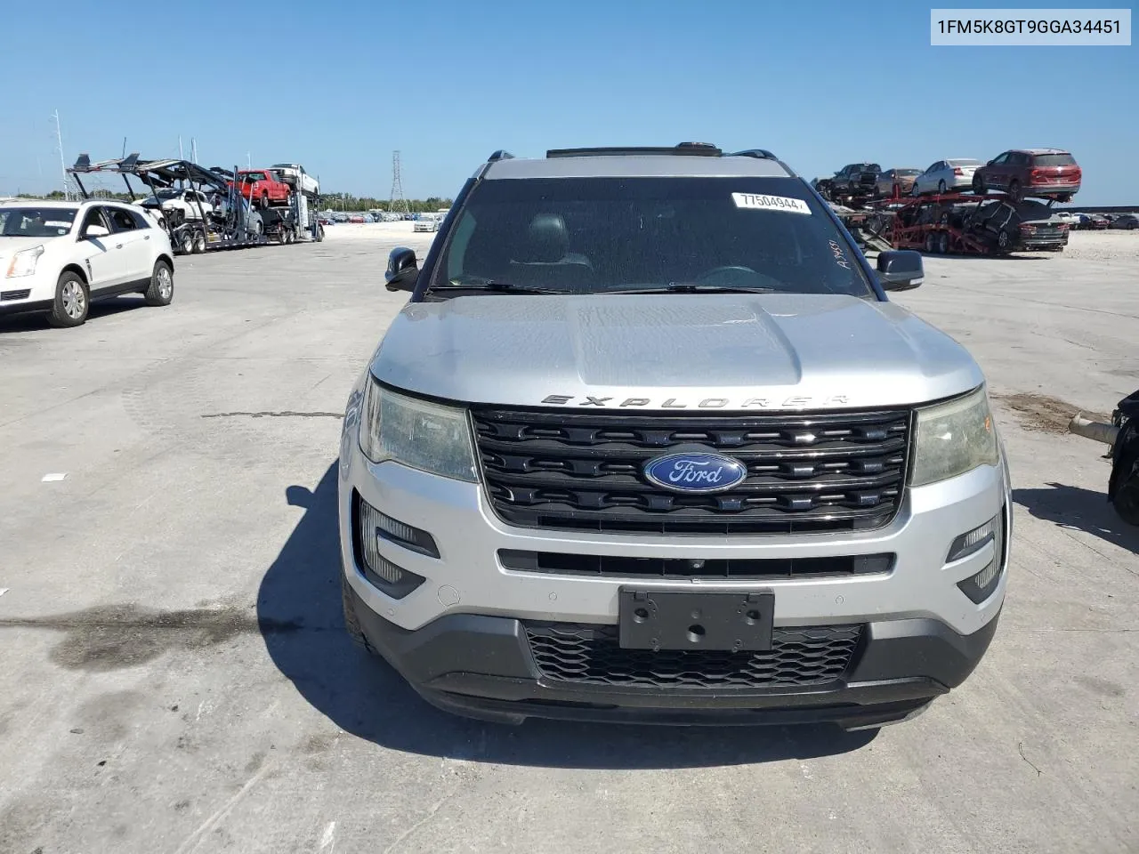 2016 Ford Explorer Sport VIN: 1FM5K8GT9GGA34451 Lot: 77504944