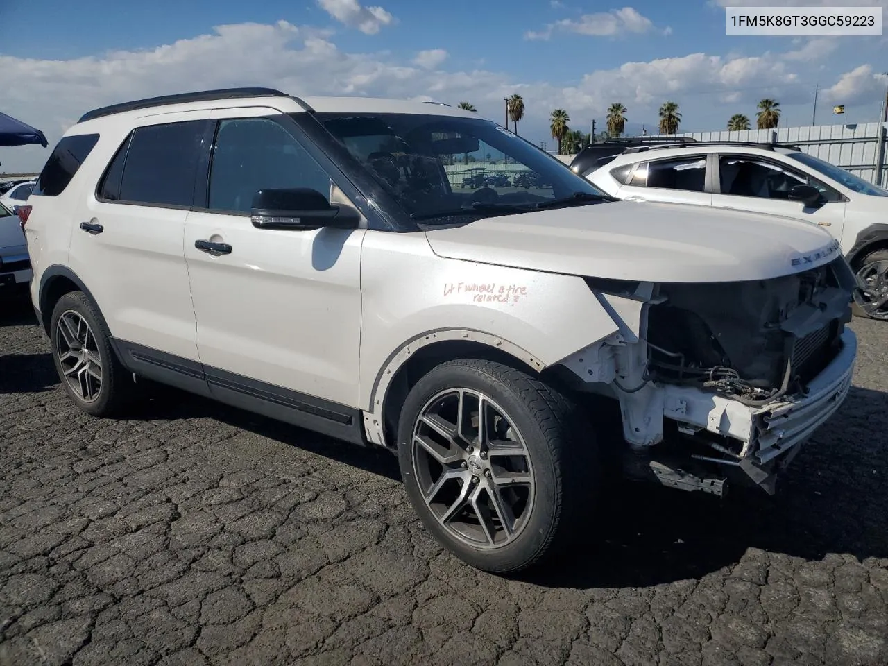 2016 Ford Explorer Sport VIN: 1FM5K8GT3GGC59223 Lot: 77622674