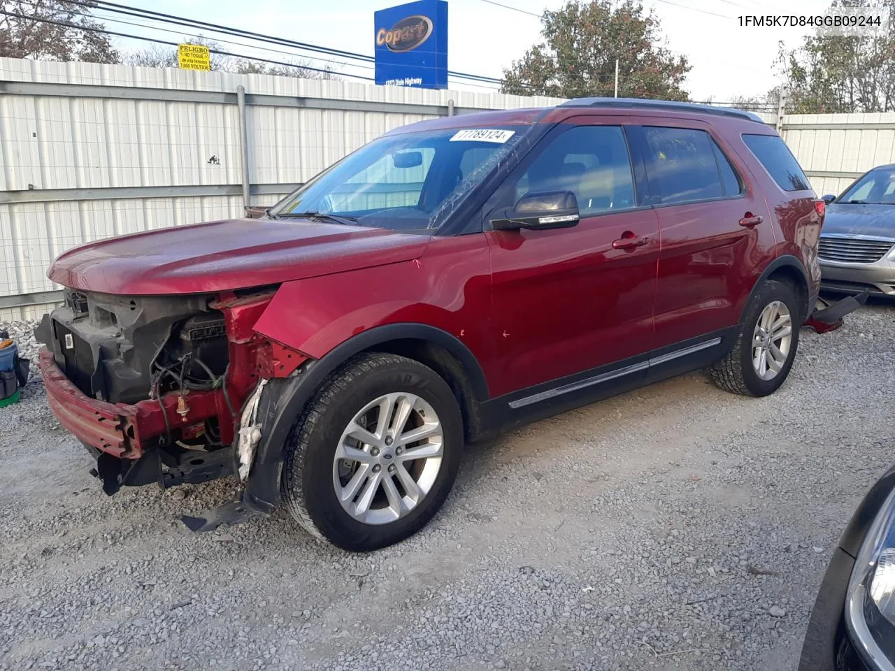 2016 Ford Explorer Xlt VIN: 1FM5K7D84GGB09244 Lot: 77789124