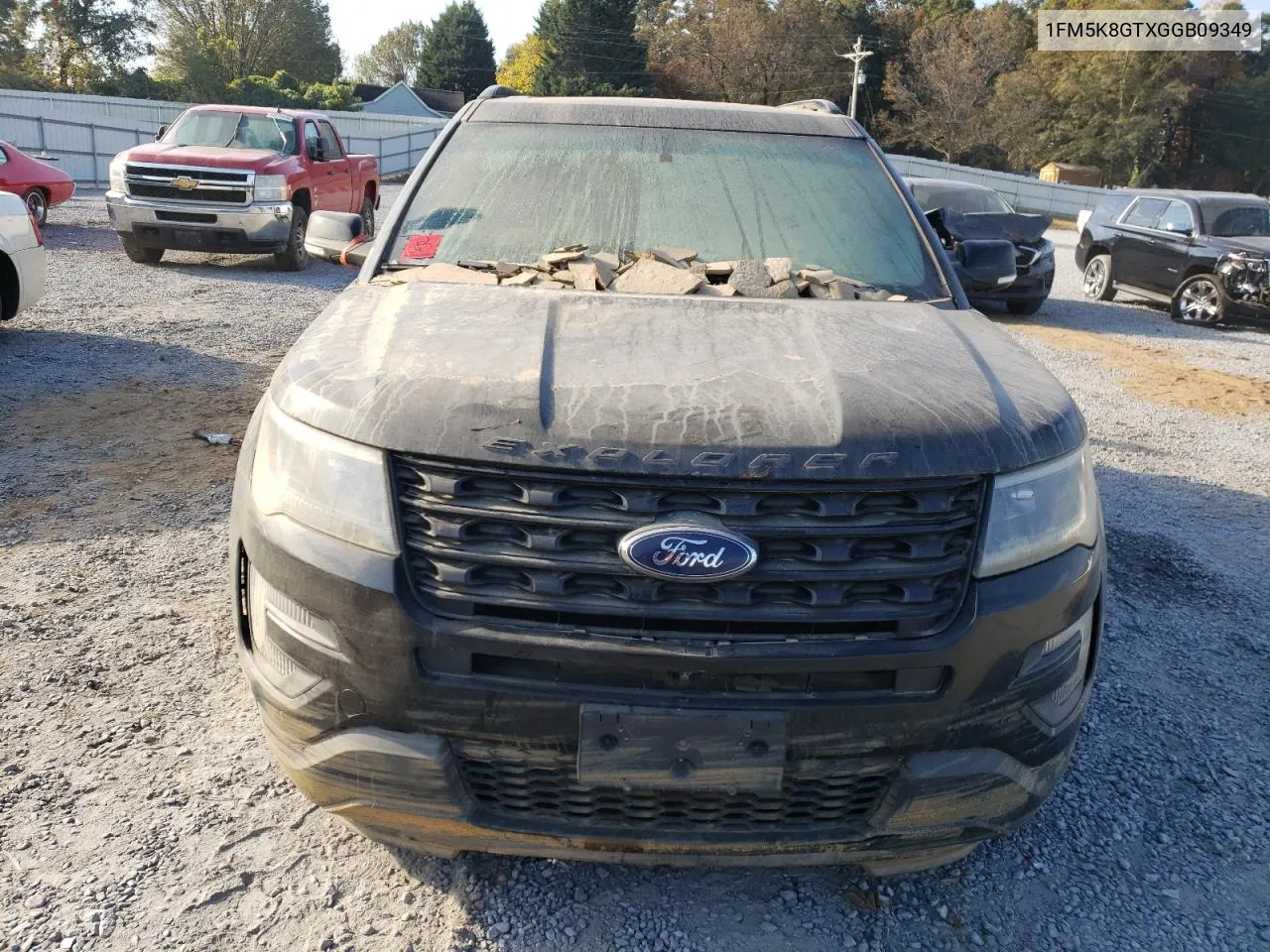 2016 Ford Explorer Sport VIN: 1FM5K8GTXGGB09349 Lot: 78126664