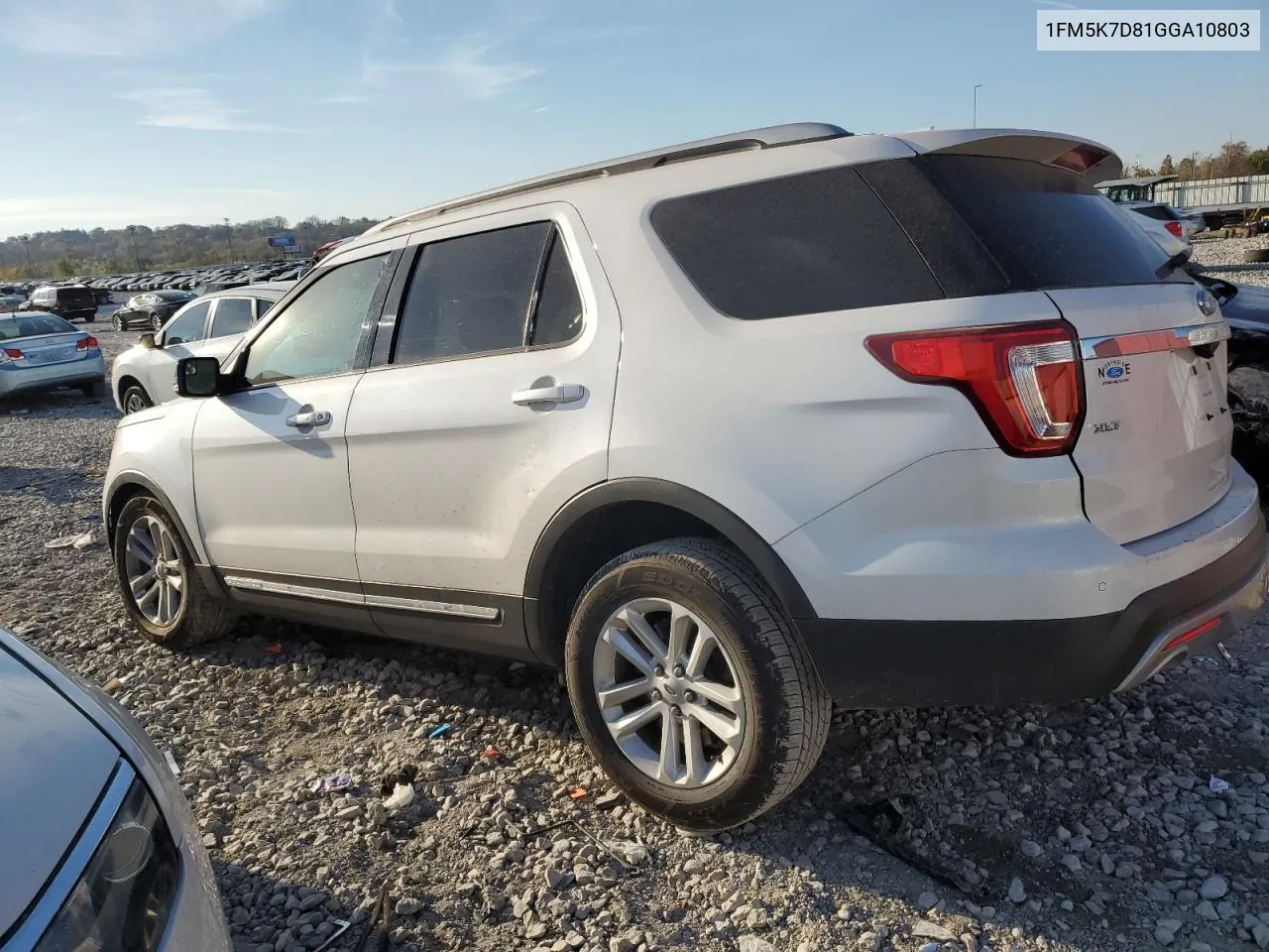 2016 Ford Explorer Xlt VIN: 1FM5K7D81GGA10803 Lot: 78136224