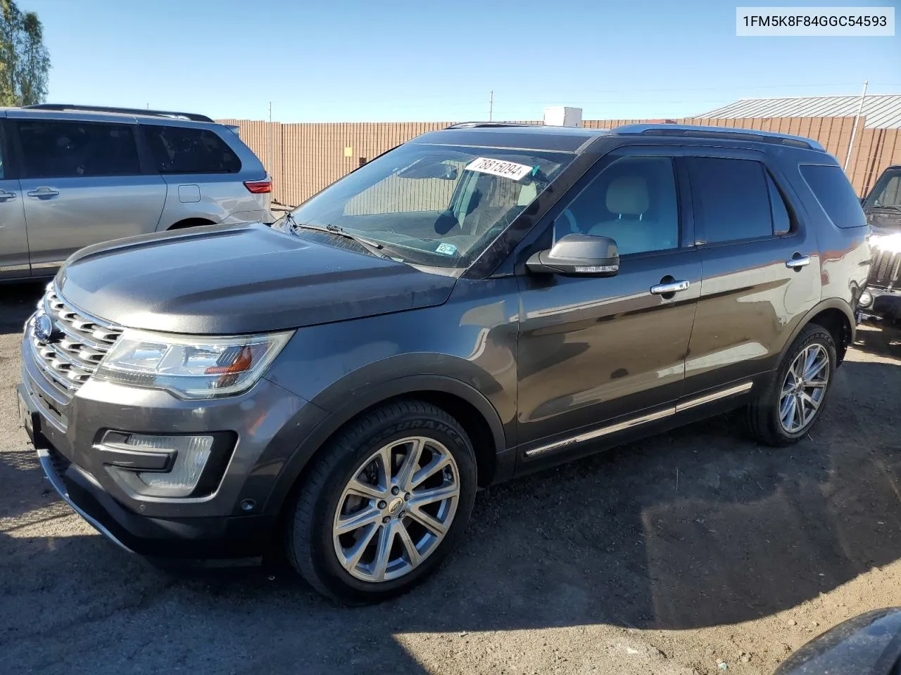 2016 Ford Explorer Limited VIN: 1FM5K8F84GGC54593 Lot: 78815094