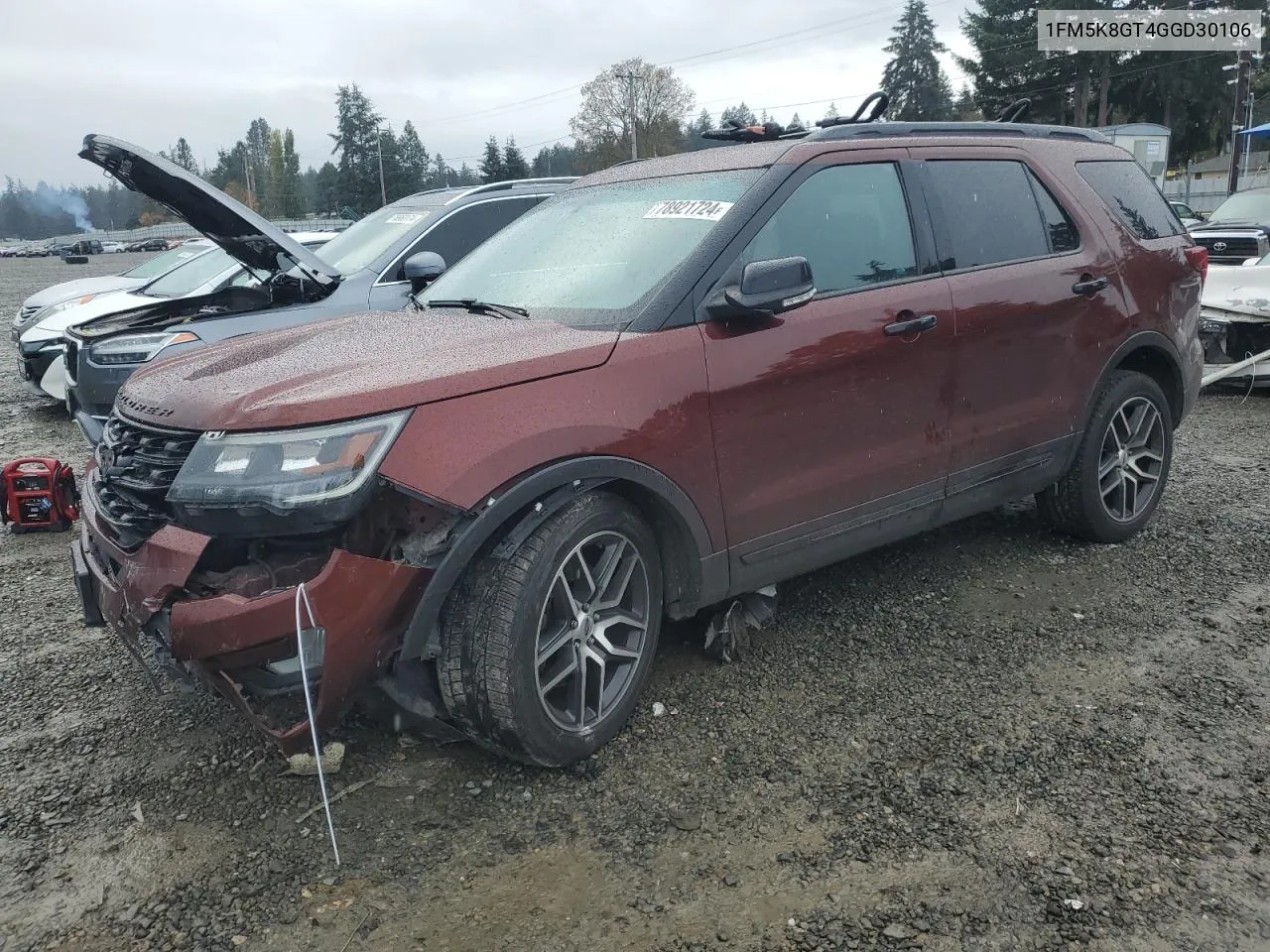 2016 Ford Explorer Sport VIN: 1FM5K8GT4GGD30106 Lot: 78921724